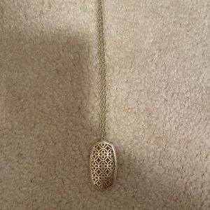 Kendra Scott Retired gold plated Filigree Rae necklace.